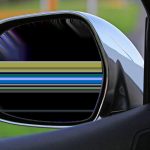 miroir de voiture reflétant des bandes horizontales colorées